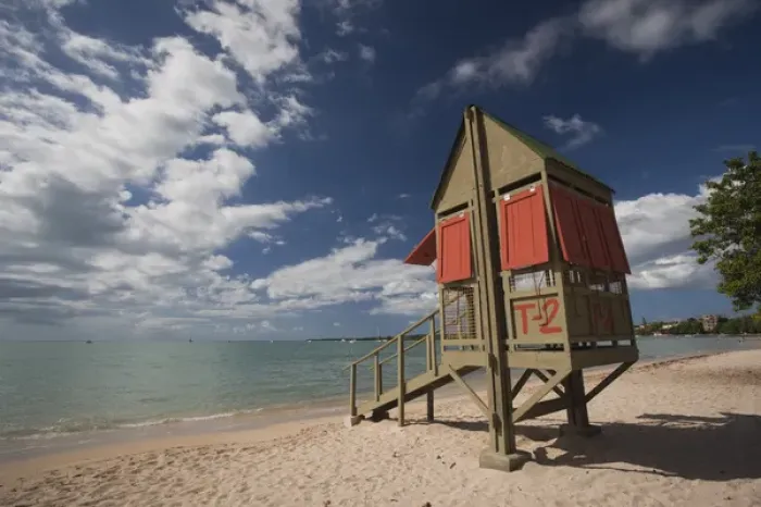 Framed Print : Puerto Rico, West Coast, Boqueron, Balneario Boqueron beach, lifeguard hut Framed Print : Puerto Rico, West Coast, Boqueron, Balneario Boqueron beach, lifeguard hut