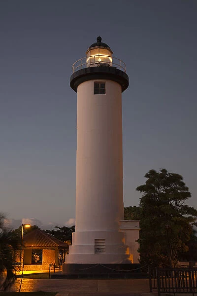 Puerto Rico, West Coast, Rincon, Punta Higuero Lighthouse, evening