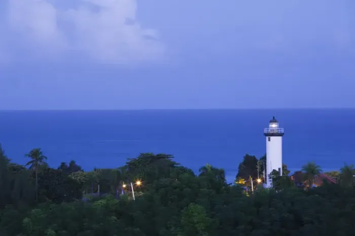 Framed Print : Puerto Rico, West Coast, Rincon, Punta Higuero Lighthouse, elevated view, dawn Framed Print : Puerto Rico, West Coast, Rincon, Punta Higuero Lighthouse, elevated view, dawn