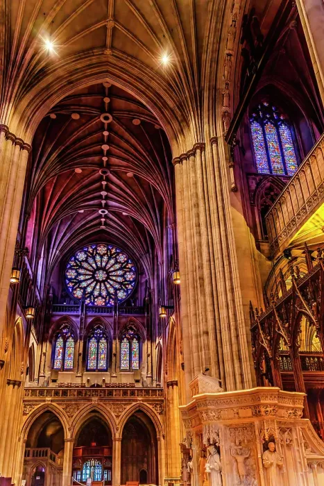Framed Print : Pulpit, rose stained glass, Washington National Cathedral, Washington DC. Construction started 1907. Martin Luther King gave last sermon here. (Editorial Use Only) Framed Print : Pulpit, rose stained glass, Washington National Cathedral, Washington DC. Construction started 1907. Martin Luther King gave last sermon here. (Editorial Use Only)