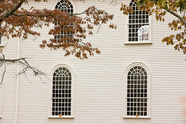 Pumpkins on church windows, Newport, Rhode Island