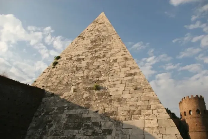 Framed Print : Pyramid of Cestius Built about 18-12 B. C. It Was incorporated into the Aurelian Walls