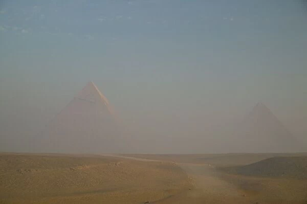 The Pyramids of Giza, which are alomost 5000 years old. On the Western shore of the Nile