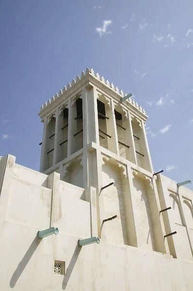 Qatar, Ad Dawhah, Doha. Heritage House Museum- Traditional Badgir (Wind Tower) built