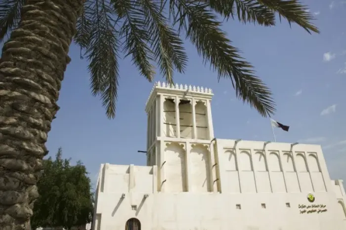 Framed Print : Qatar, Ad Dawhah, Doha. Heritage House Museum- Traditional Badgir (Wind Tower) built