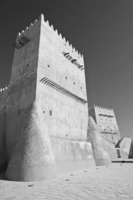 Framed Print : Qatar, Umm Salal, Umm Salal Mohammed. Umm Salal Mohammed Fort (late 19th century)-Barzan Tower