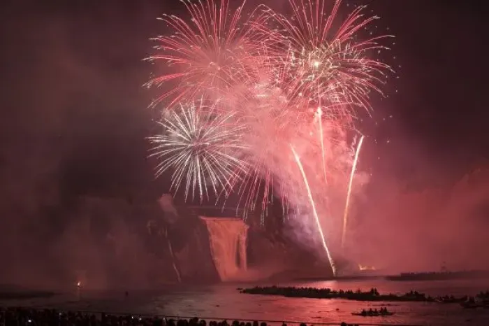 Framed Print : Quebec City, Quebec, Canada. Fireworks at Parc de la Chute-Montmorency (Montmorency Falls Park) Framed Print : Quebec City, Quebec, Canada. Fireworks at Parc de la Chute-Montmorency (Montmorency Falls Park)