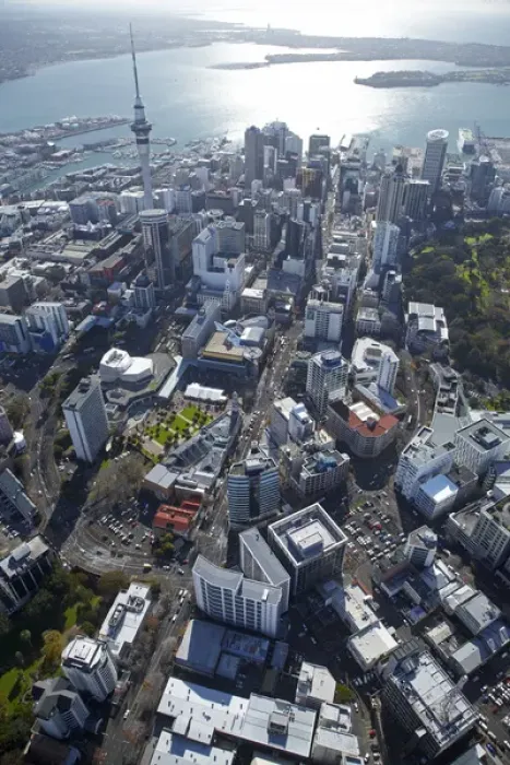 Framed Print : Queen Street, Sky Tower and Central Business District, Auckland, North Island, New Zealand - aerial Framed Print : Queen Street, Sky Tower and Central Business District, Auckland, North Island, New Zealand - aerial