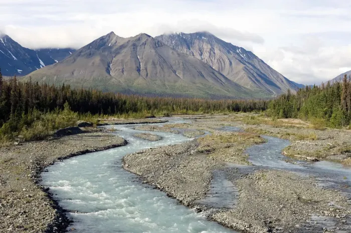 Framed Print : Quill Creek in Yukon Territory, Canada, in the Kluane National Park and Reserve. The park Framed Print : Quill Creek in Yukon Territory, Canada, in the Kluane National Park and Reserve. The park