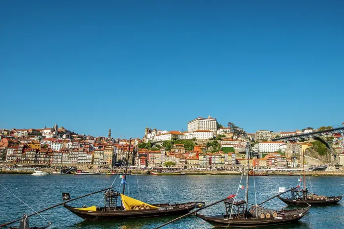Framed Print : Rabelo boats on the Douro River, Porto, Portugal Framed Print : Rabelo boats on the Douro River, Porto, Portugal