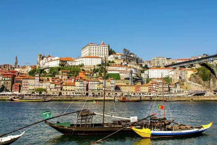Framed Print : Rabelo boats near the Luis I Bridge over the Douro River, Porto, Portugal Framed Print : Rabelo boats near the Luis I Bridge over the Douro River, Porto, Portugal