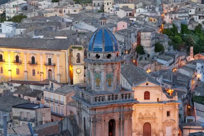 Framed Print : Ragusa at dusk, Sicily, Italy