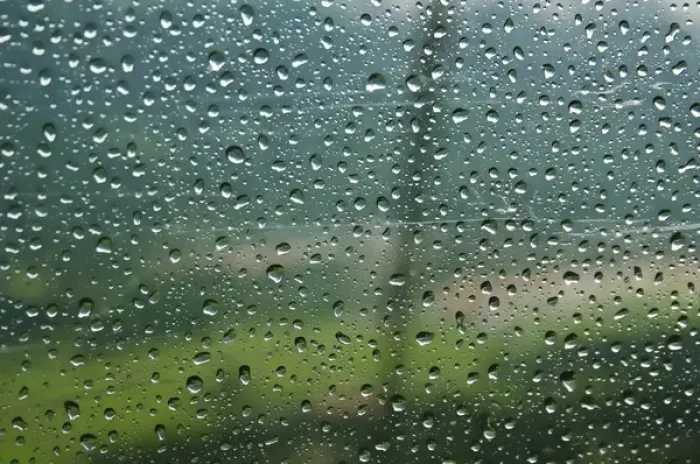 Framed Print : Rain drops on a cable car going up the mountains in the Bavarian Alps