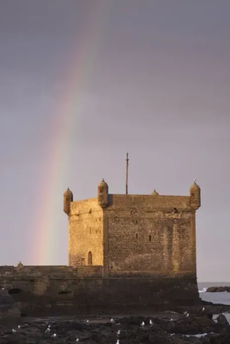 Framed Print : Rainbow over fortress, Essaouira, Morocco Framed Print : Rainbow over fortress, Essaouira, Morocco