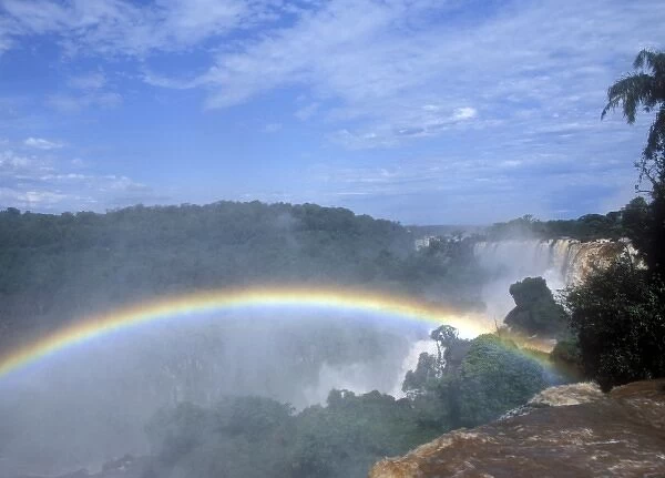 Rainbow over Iguazu Falls in Argentina