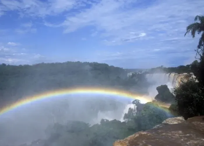 Framed Print : Rainbow over Iguazu Falls in Argentina