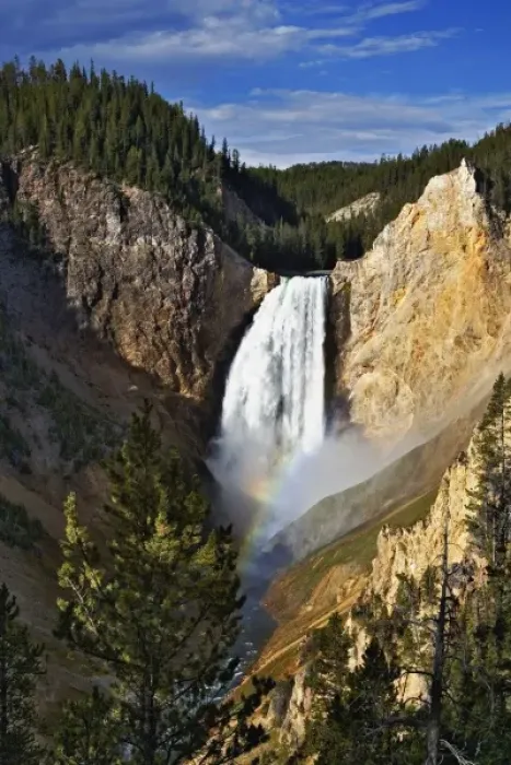 Framed Print : Rainbow on Lower Yellowstone Falls, Yellowstone National Park, Wyoming  /  Montana