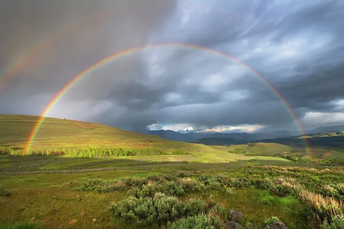 Framed Print : Rainbow over Methow Valley, North Cascades, Washington State Framed Print : Rainbow over Methow Valley, North Cascades, Washington State