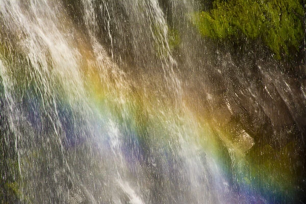 Narada Falls Mount Rainier National Park USA Framed Tile 8 x 8 3D Rose Rainbow 