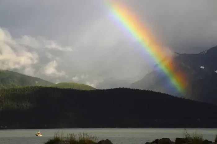 Framed Print : Rainbow over Seward and Resurrection Bay; Seward; Alaska; USA Framed Print : Rainbow over Seward and Resurrection Bay; Seward; Alaska; USA