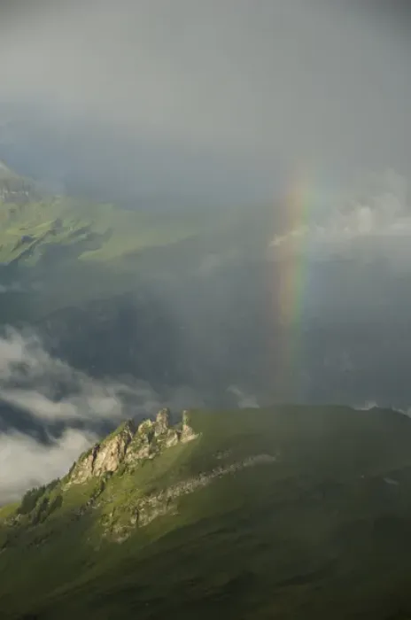 Framed Print : Rainbow over slopes below Faulhorn, Bernese Oberland, Switzerland ALPS Framed Print : Rainbow over slopes below Faulhorn, Bernese Oberland, Switzerland ALPS