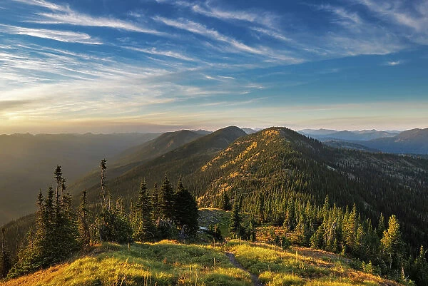 Ralph Thayer Trail from Werner Peak in the Stillwater State Forest, Montana, USA