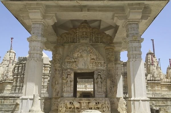 Ranakpur Jain Temple with intricate carving between Ghanerao and Udaipur, Rajasthan