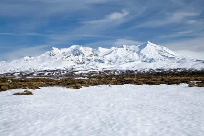 Framed Print : Rangipo Desert and Mt Ruapehu, Central Plateau, North Island, New Zealand