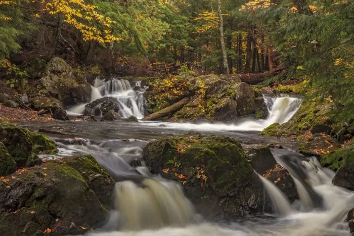 Framed Print : Rapids and autumn leaves along the Little Carp River in Porcupine Mountains Wilderness Framed Print : Rapids and autumn leaves along the Little Carp River in Porcupine Mountains Wilderness