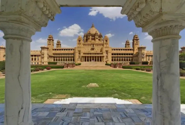 Framed Print : Rear view of Umaid Bhawan Palace hotel, Jodjpur, India