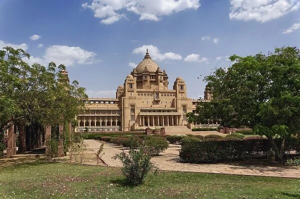 Rear view of Umaid Bhawan Palace hotel, Jodjpur, India