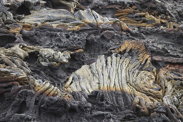Recent Pahoehoe lava flow, Sullivan Bay, Santiago Island, Galapagos Islands, Ecuador