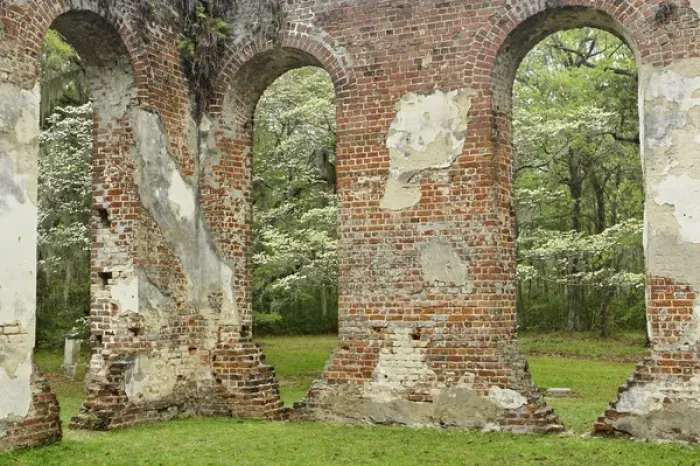 Framed Print : Red brick ruins of the Church of Prince Williams Parish known as Sheldon, buit between 1745-1755 Framed Print : Red brick ruins of the Church of Prince Williams Parish known as Sheldon, buit between 1745-1755