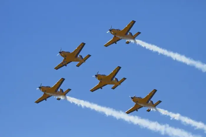 Framed Print : The Red Checkers Aerobatic Display Team with CT-4B Airtrainers