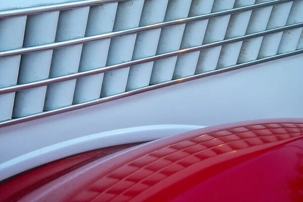 Detail of red classic American Ford in Habana, Havana, Cuba