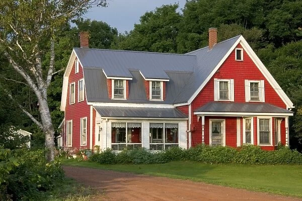 Red farm house on Prince Edward Island, Canada