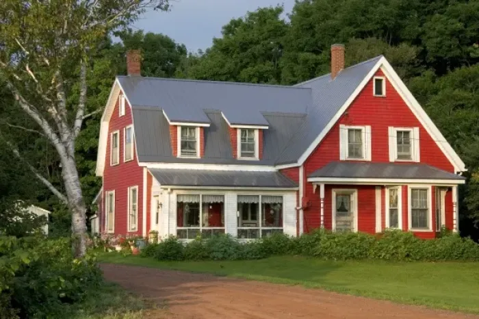 Framed Print : Red farm house on Prince Edward Island, Canada Framed Print : Red farm house on Prince Edward Island, Canada