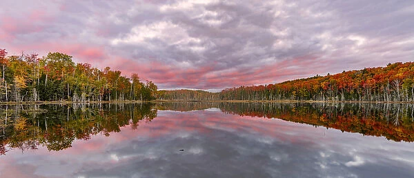 Red Jack Lake and sunrise reflection, Alger County, Upper Peninsula of Michigan