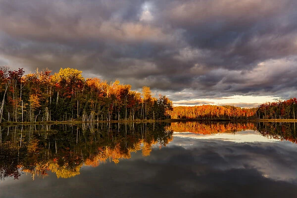 Red Jack Lake and sunrise reflection, Alger County, Upper Peninsula of Michigan