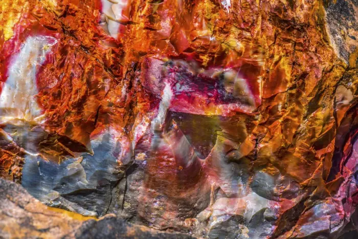 Framed Print : Red, orange and yellow petrified wood abstract, Blue Mesa, Petrified Forest National Park Framed Print : Red, orange and yellow petrified wood abstract, Blue Mesa, Petrified Forest National Park
