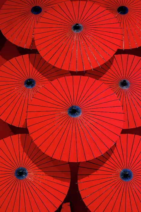 Framed Print : Red paper parasols on display, Arashiyama, Kyoto, Japan Framed Print : Red paper parasols on display, Arashiyama, Kyoto, Japan