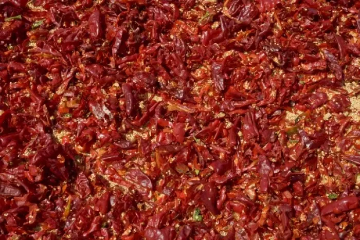 Framed Print : Red peppercorns, sun-dried, southeast Anatolia, Turkey