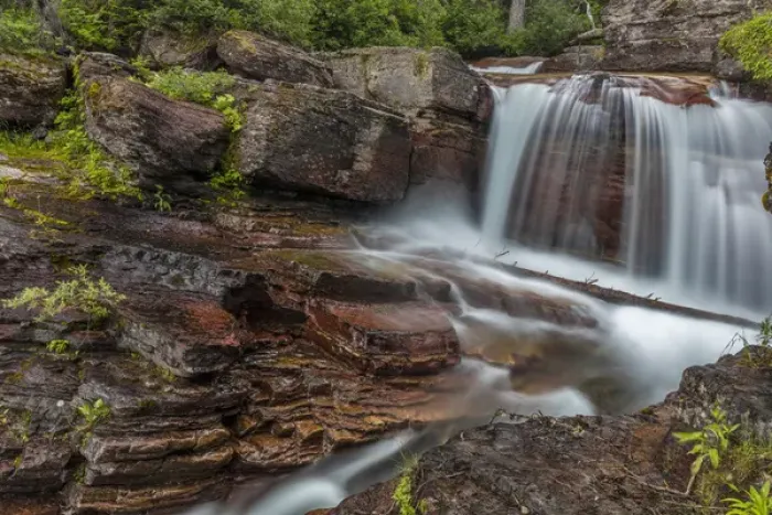 Framed Print : Red rocked Virginia Creek in Glacier National Park, Montana, USA