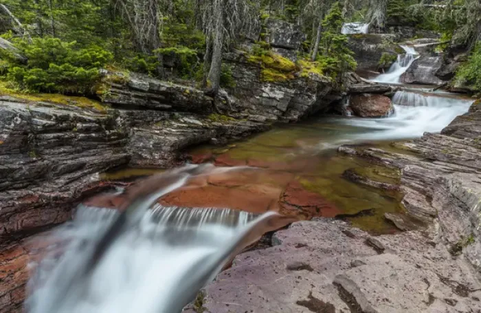 Framed Print : Red rocked Virginia Creek in Glacier National Park, Montana, USA Framed Print : Red rocked Virginia Creek in Glacier National Park, Montana, USA