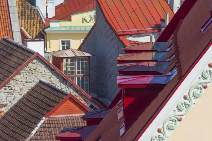 Framed Print : Red roofs of historical buildings in the old town, Tallinn, Estonia Framed Print : Red roofs of historical buildings in the old town, Tallinn, Estonia
