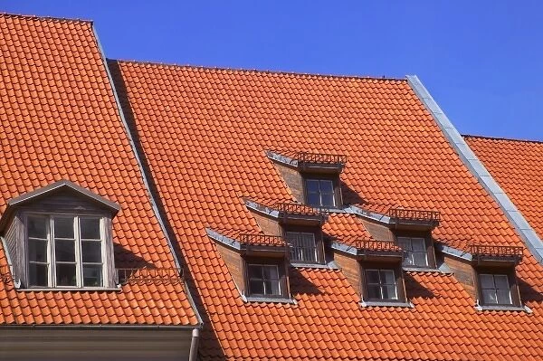 Red roofs of house, Riga, Latvia