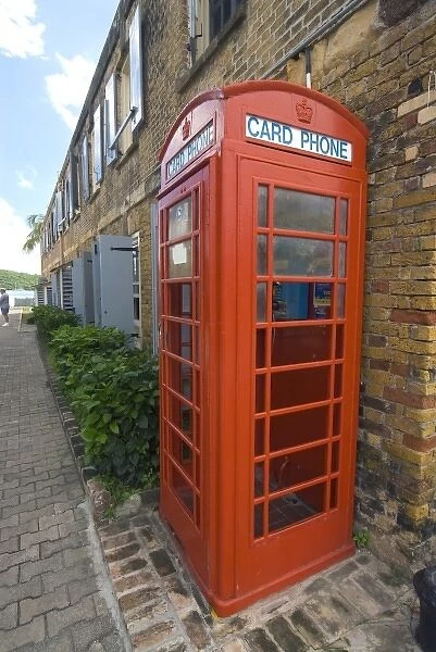 Red Telephone box, Nelsons Dockyard, Antigua, West Indies, Caribbean, Central