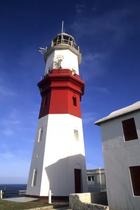 Framed Print : Red and white St. Davids Lighthouse in Bermuda Framed Print : Red and white St. Davids Lighthouse in Bermuda