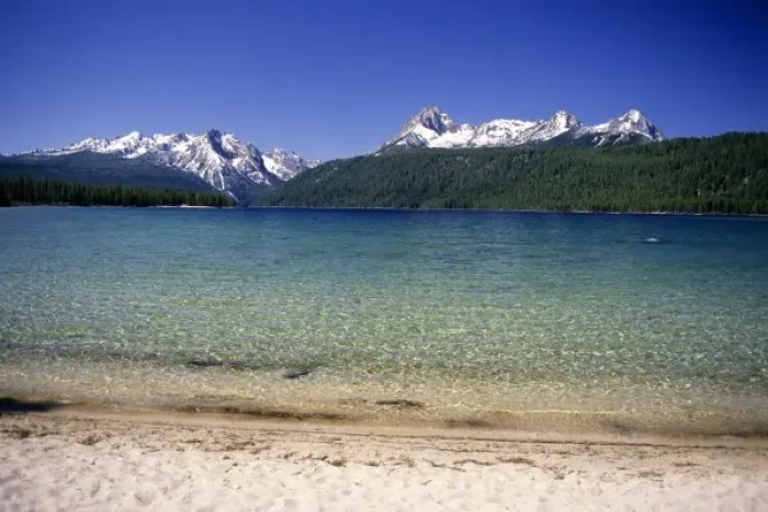 Framed Print : Redfish Lake and the Sawtooth Mountains in Stanley, Idaho Framed Print : Redfish Lake and the Sawtooth Mountains in Stanley, Idaho