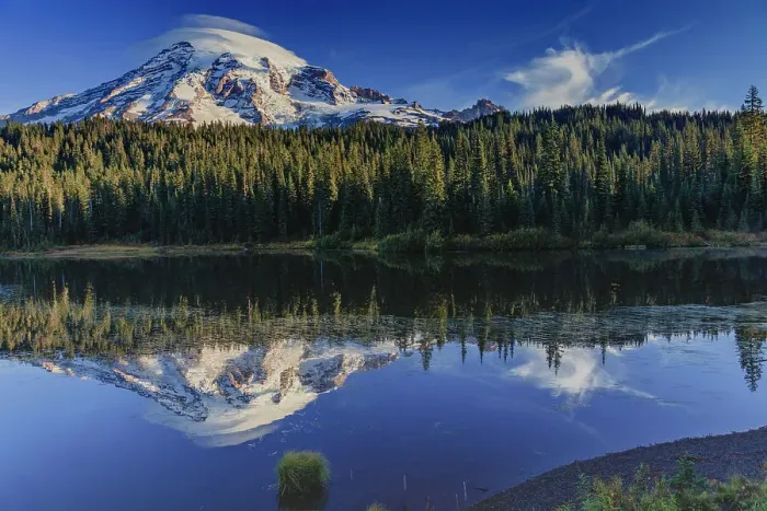 Framed Print : Reflection Lake within Mt. Rainier National Park